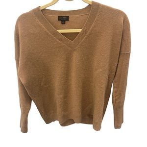 J Crew cashmere brown v-neck sweater. Size XS.